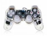Controlador do jogo transparente com fios Dual-choque para P