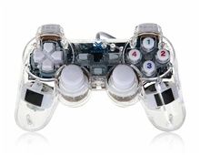Controlador do jogo transparente com fios Dual-choque para P